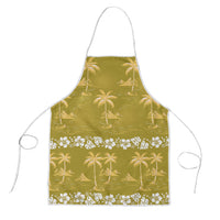 Yellow Hawaii Palm Tree Hibiscus Apron Fantasy Summer Vibe LT01 Yellow - Polynesian Pride