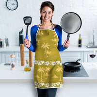 Yellow Hawaii Palm Tree Hibiscus Apron Fantasy Summer Vibe LT01 - Polynesian Pride