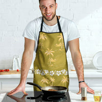 Yellow Hawaii Palm Tree Hibiscus Apron Fantasy Summer Vibe LT01 - Polynesian Pride