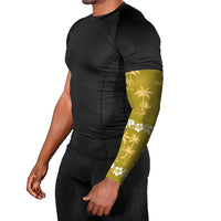 Yellow Hawaii Palm Tree Hibiscus Arm Sleeves Fantasy Summer Vibe LT01 - Polynesian Pride
