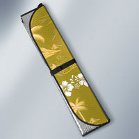 Yellow Hawaii Palm Tree Hibiscus Auto Sun Shade Fantasy Summer Vibe LT01 - Polynesian Pride
