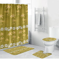 Yellow Hawaii Palm Tree Hibiscus Bathroom Set Fantasy Summer Vibe LT01 Bathroom Set (4 pcs) Yellow - Polynesian Pride
