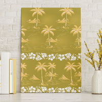 Yellow Hawaii Palm Tree Hibiscus Canvas Wall Art Fantasy Summer Vibe LT01 Without Frame Yellow - Polynesian Pride