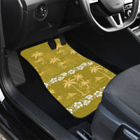 Yellow Hawaii Palm Tree Hibiscus Car Mats Fantasy Summer Vibe LT01 - Polynesian Pride
