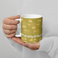 Yellow Hawaii Palm Tree Hibiscus Ceramic Mug Fantasy Summer Vibe LT01 - Polynesian Pride