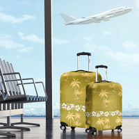 Yellow Hawaii Palm Tree Hibiscus Luggage Cover Fantasy Summer Vibe LT01 - Polynesian Pride
