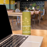 Yellow Hawaii Palm Tree Hibiscus Skinny Tumbler Fantasy Summer Vibe LT01 - Polynesian Pride
