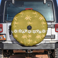 Yellow Hawaii Palm Tree Hibiscus Spare Tire Cover Fantasy Summer Vibe LT01 Yellow - Polynesian Pride