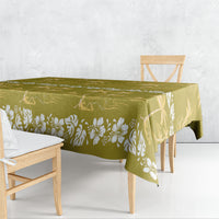 Yellow Hawaii Palm Tree Hibiscus Tablecloth Fantasy Summer Vibe LT01 - Polynesian Pride