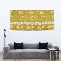 Yellow Hawaii Palm Tree Hibiscus Tapestry Fantasy Summer Vibe LT01 - Polynesian Pride