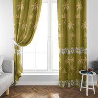 Yellow Hawaii Palm Tree Hibiscus Window Curtain Fantasy Summer Vibe LT01 - Polynesian Pride
