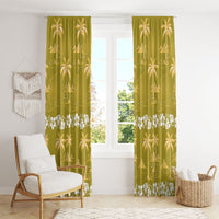 Yellow Hawaii Palm Tree Hibiscus Window Curtain Fantasy Summer Vibe LT01 - Polynesian Pride