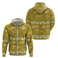 Yellow Hawaii Palm Tree Hibiscus Zip Hoodie Fantasy Summer Vibe LT01 - Polynesian Pride