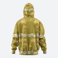 Yellow Hawaii Palm Tree Hibiscus Zip Hoodie Fantasy Summer Vibe LT01 - Polynesian Pride