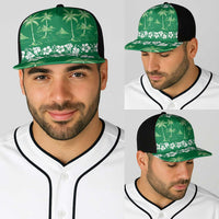 Green Hawaii Palm Tree Hibiscus Baseball Net Cap Fantasy Summer Vibe LT01 - Polynesian Pride