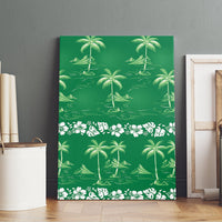 Green Hawaii Palm Tree Hibiscus Canvas Wall Art Fantasy Summer Vibe LT01 - Polynesian Pride