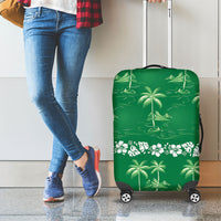 Green Hawaii Palm Tree Hibiscus Luggage Cover Fantasy Summer Vibe LT01 - Polynesian Pride
