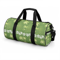 Olive Green Hawaii Palm Tree Hibiscus Duffle Bag Fantasy Summer Vibe