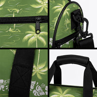 Olive Green Hawaii Palm Tree Hibiscus Duffle Bag Fantasy Summer Vibe