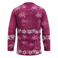 Pink Hawaii Palm Tree Hibiscus Hockey Jersey Fantasy Summer Vibe LT01 - Polynesian Pride