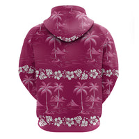 Pink Hawaii Palm Tree Hibiscus Hoodie Fantasy Summer Vibe LT01 - Polynesian Pride