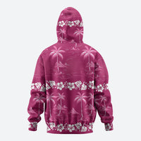 Pink Hawaii Palm Tree Hibiscus Hoodie Fantasy Summer Vibe LT01 - Polynesian Pride