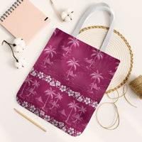 Pink Hawaii Palm Tree Hibiscus Tote Bag Fantasy Summer Vibe