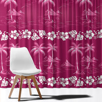 Pink Hawaii Palm Tree Hibiscus Window Curtain Fantasy Summer Vibe LT01 - Polynesian Pride