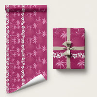 Pink Hawaii Palm Tree Hibiscus Wrapping Paper Fantasy Summer Vibe LT01 58" × 23" Pink - Polynesian Pride