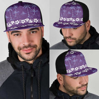 Purple Hawaii Palm Tree Hibiscus Mesh Trucker Cap Fantasy Summer Vibe LT01 - Polynesian Pride