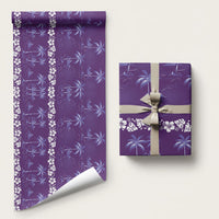 Purple Hawaii Palm Tree Hibiscus Wrapping Paper Fantasy Summer Vibe LT01 58" × 23" Purple - Polynesian Pride