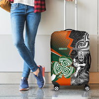 New Zealand and Ireland Rugby Luggage Cover Silver Fern With Shamrock 2023 World Cup LT01 - Polynesian Pride