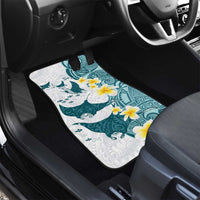 Maori Manta Ray Plumeria Teal Car Mats
