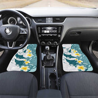 Maori Manta Ray Plumeria Teal Car Mats