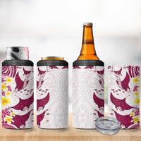 Maori Manta Ray Plumeria Royal Pink 4 in 1 Can Cooler Tumbler