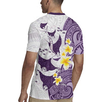 Maori Manta Ray Plumeria Deep Purple Rugby Jersey