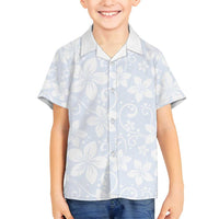 Plumeria Floral White Sunday Family Matching Off Shoulder Maxi Dress and Hawaiian Shirt LT01 Son's Shirt White - Polynesian Pride