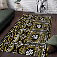 Fiji Masi Tapa Pattern Yellow Area Rug - Polynesian Pride