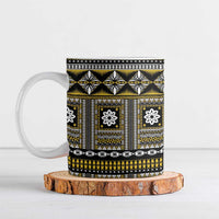 Fiji Masi Tapa Pattern Yellow Ceramic Mug - Polynesian Pride