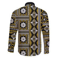 Fiji Masi Tapa Pattern Yellow Family Matching Mermaid Dress and Hawaiian Shirt - Polynesian Pride