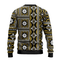 Fiji Masi Tapa Pattern Yellow Ugly Christmas Sweater - Polynesian Pride