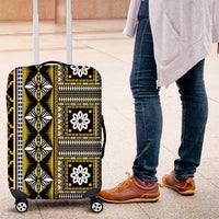 Fiji Masi Tapa Pattern Yellow Luggage Cover - Polynesian Pride