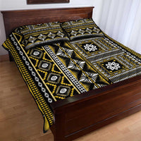 Fiji Masi Tapa Pattern Yellow Quilt Bed Set - Polynesian Pride