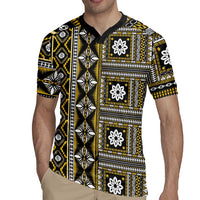 Fiji Masi Tapa Pattern Yellow Rugby Jersey - Polynesian Pride