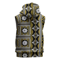 Fiji Masi Tapa Pattern Yellow Sleeveless Hoodie - Polynesian Pride