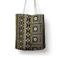 Fiji Masi Tapa Pattern Yellow Tote Bag - Polynesian Pride