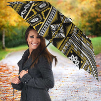Fiji Masi Tapa Pattern Yellow Umbrella - Polynesian Pride