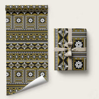 Fiji Masi Tapa Pattern Yellow Wrapping Paper - Polynesian Pride