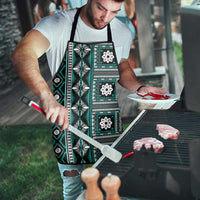 Fiji Masi Tapa Pattern Teal Apron - Polynesian Pride