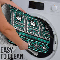 Fiji Masi Tapa Pattern Teal Bathroom Set - Polynesian Pride